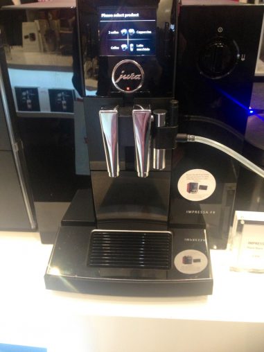 The shiny new The shiny new Jura Impressa F8 on display.