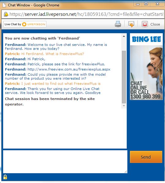 Bing Lee LivePerson.