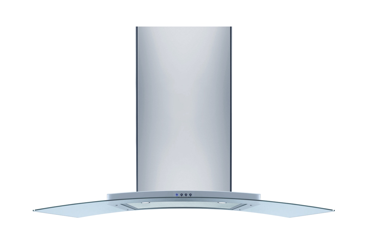 Omega 90cm Stainless Steel/Glass Canopy Rangehood (ORC97G, RRP $799).