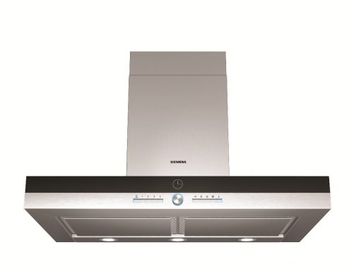 Siemens 90cm Wall Mounted Canopy Rangehood (LC958BA90P, RRP $3,149).
