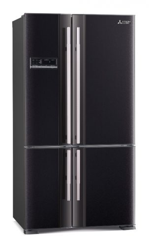 Mitsubishi Electric L4 Grande Diamond Black (MR-L710EG-DB-A) includes Orange LED lights within vegetable crisper to slow down wilting process (RRP $3,200).