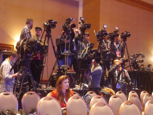 Media interest is high for Samsung's presser.