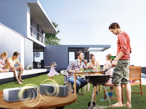 LG's new H4 speaker can work within its Music Flow multiroom wireless system or separately and remotely as a Bluetooth speaker.