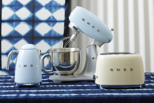 Smeg smalls in pastel blue and panna.