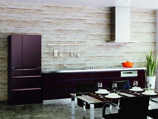 Mitsubishi Electric's new Dark Mahogany refrigerator.