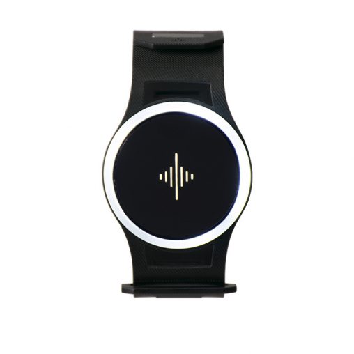 The SoundBrenner Pulse consists of a disc, slightly larger in size than a smartwatch and a sweatproof band.