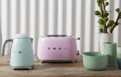 Smeg Toaster (TSF01, RRP $179) and Kettle (KLF01, RRP $199) The Italian appliance maestro has a gorgeous new small appliance range, styled to recall the elegance of the 1950s. A 4-slice toaster and kitchen mixer are also available.