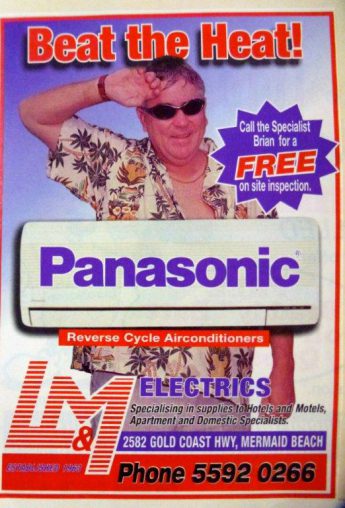 L&M Electrics had a very strong commercial division. Hotels, motels and builders were invited to call 'Brian' for a free site inspection.
