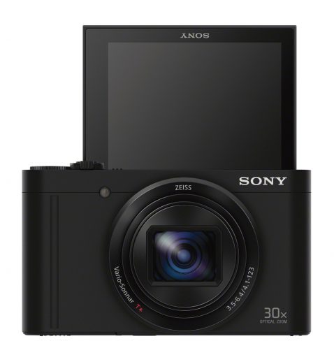 Sony Cyber-shot WX500 RRP $478 The pocket-sized Cyber-shot DSC-WX500 is targeted a travellers and selfie-lovers with a 180-degree tilt LCD screen, 30x optical zoom, fast intelligent auto focus and Full HD video.